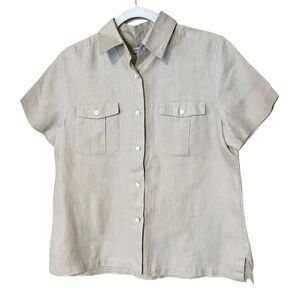 Marsh Landing 100% Linen Button Down Shirt